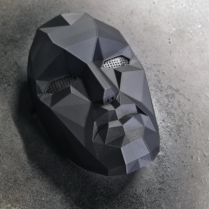 Squid Games Masks - Foldable Soldiers Masks in Triangle Square Circle Designs - Black Party Event Props with 3-Point Harness Attachments for Fun and Laughter