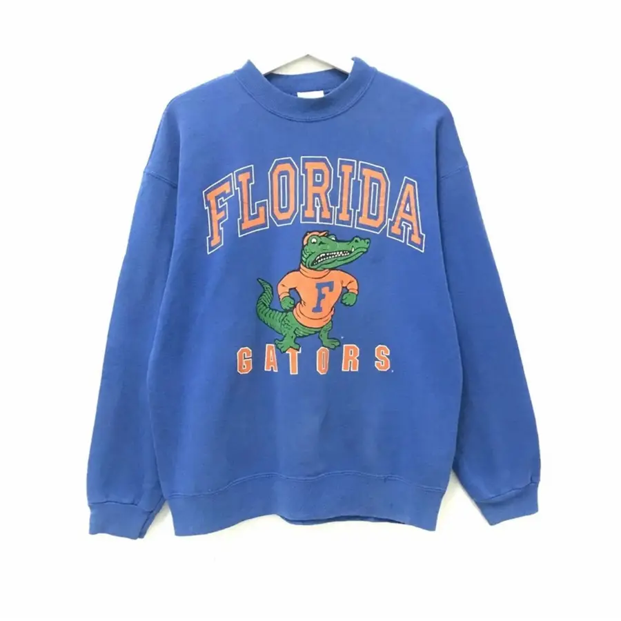 Vintage 90s Florida Football Royal Blue Sweatshirt, University Football Sweatshirt, Florida Fan Tee Long Sleeve Menswear Sweaters Casual
