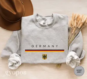Germany Deutschland Crewneck Sweatshirt, Germany Shirt Gift, German Flag Pullover, Germany Souvenir Travel Sweater