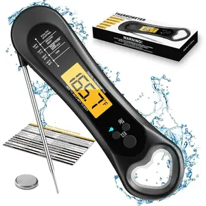 Meat Thermometer Digital,  Read Meat Thermometer for Grill and Cooking, with Bottle Opener, Backlight & Calibration  Thermometer, Kitchen Gadgets for BBQ, Turkey, Candy, Liquids