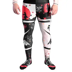 ROAR-INT Men's Samurai No-Gi Grappling Compression Pants for MMA, BJJ, and Yoga