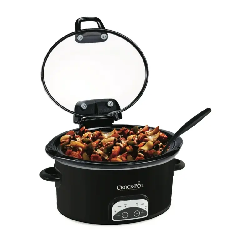 4.5-Quart Lift & Serve Hinged Lid Slow Cooker, One-Touch Control, Black