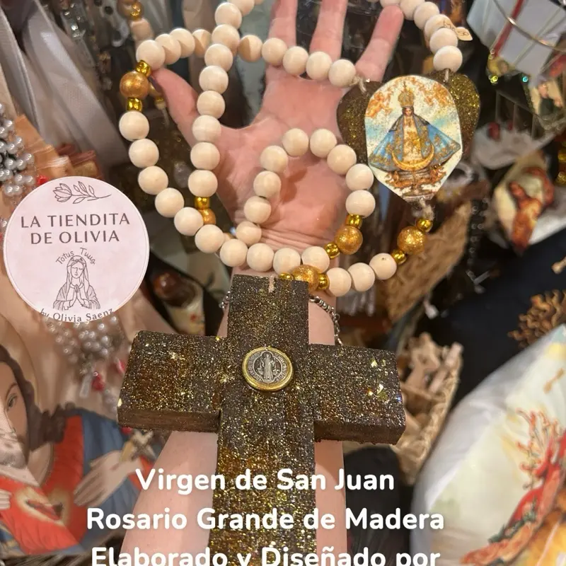 Virgen de San Juan —Rosario Grande de Madera Elaborado y Diseñado por La Tiendita de Olivia