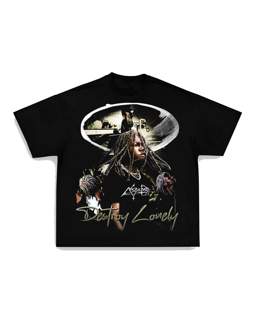 DESTROY LONELY TEE Print Short Sleeve T-Shirt Menswear Soft Top Breathable Underwear Man Tshirt Streetwear Casual Fabric