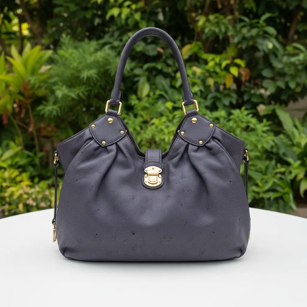 Pre-owned Louis Vuitton Leather Shoulder bags Dark Purple Mahina Hobo