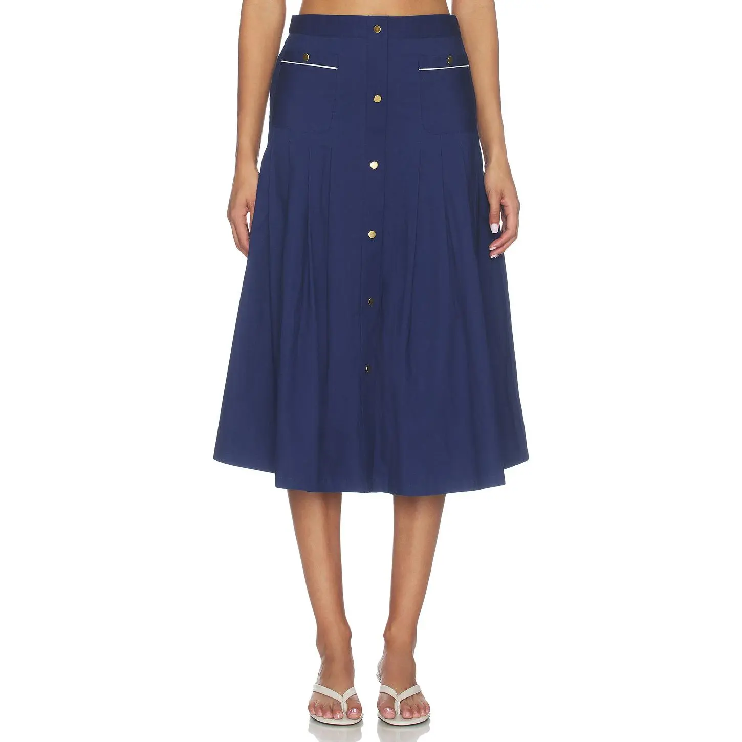 SEROYA Yumi Poplin Skirt in Admiral Blue