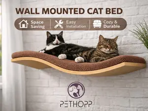Wall Mounted Cat Bed | Cat Wall Shelf | Floating Cat Shelf with Cushion | Cat Wall Shelf | Floating Cat Shelf