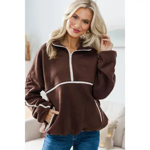 NURSING COLLECTION: Warm Wishes Brown Fleece Lined Pullover
