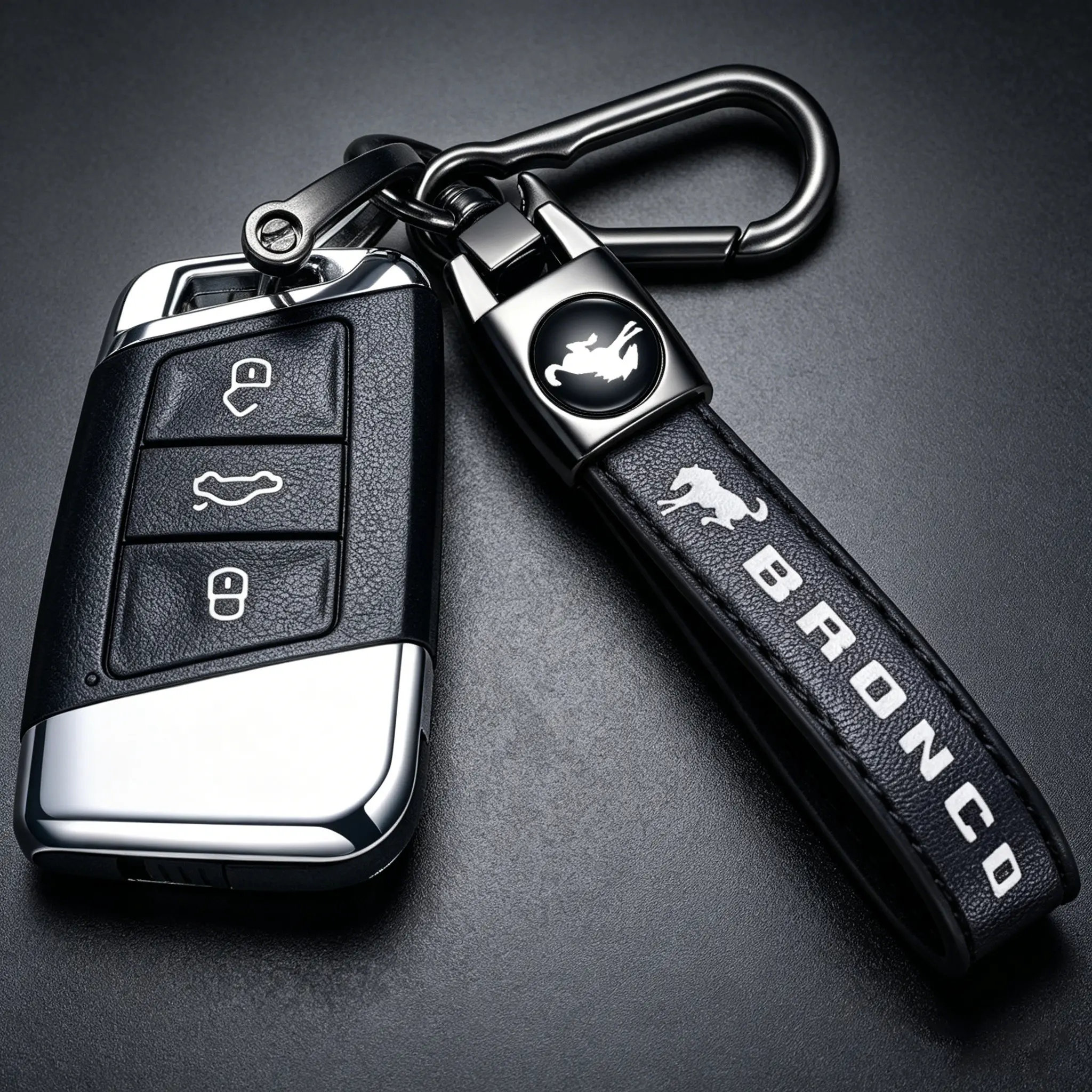 Genuine Leather Car Key Chain Wristlet Lanyard for FordBronco Sport Anti-Lost D Ring Keyring Key Fob Holder MenWomen Car Keychain Accessories Birthday Family GiftPresent Car Keychain Set zinc alloy key automotive