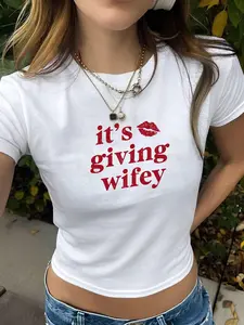 [Sale Off 50%, Freeship] Its Giving Wifey Baby Tee, Bachelorette Party Baby Tee, Bride Era Baby Tee, Honeymoon Outfit, Wedding Party Baby Tee, Wifey Vibes Tee