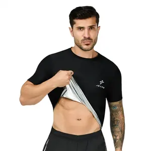 Sweat Shaper Men's Sauna Suit Shirt Athletic Tee, Short Sleeve Compression T-Shirt, Performance Baselayer Workout Shirt