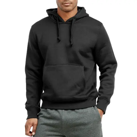 Men's Plain Cozy Heavy Fleece Cotton Hoodie - 60% Cotton Blend, XS-3XL Big-Tall Fit Range, Long Sleeve Pullover Sweatshirt with Pocket, Casual Ootd Outdoor Tops