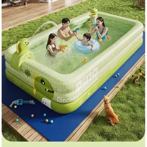 1PC, large family inflatable cartoon monster design swimming pool-durable PVC material, portable and space-saving, very suitable for family backyard summer entertainment, inflatable swimming pool.