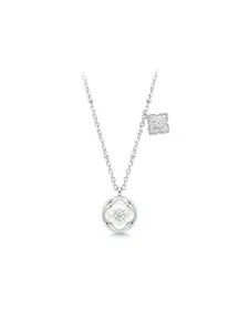 Luxem White Shell Clover Delicate Necklace Elegant Fashion Jewelry Gift for Women Statement Pendant Necklace