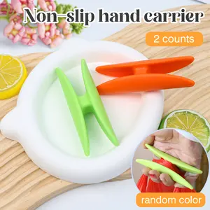 2 Counts Non-Slip Grocery Bag Hand Holder,Textured Surface Grip,Easy to Carry ,Multi-Purpose Helper,random color