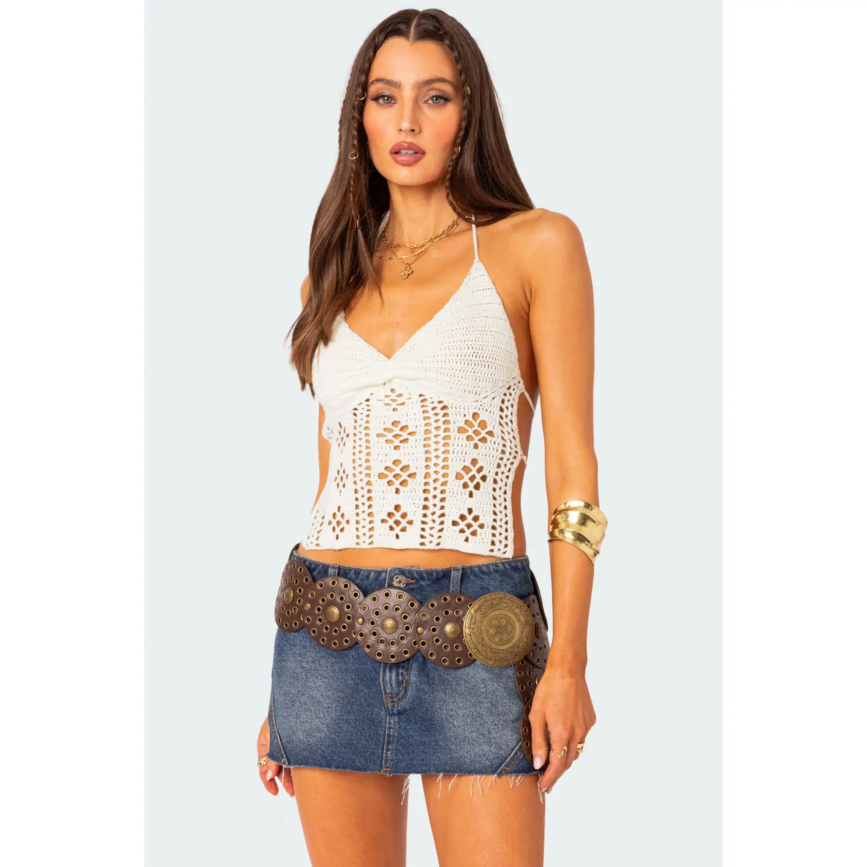 Jada Open Back Crochet Top
