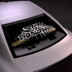 Troublemaker in graffiti style decal rear Windshield Banner Decal JDM Sticker Troublemaker in graffiti style decal rear Windshield Banner Decal JDM Sticker