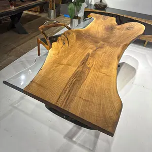 [BST017] Black Walnut Wood Epoxy Table custom epoxy river slab table, Executive Desk, Custom Large Epoxy River Table, Solid Wood Slabs Table, Large Computer Office Desk Workstation, Business Furniture for Home Office