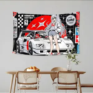 JDM R-Racing Car Flags Custom Camping Outdoor Garden room Bedroom Decor Party Backdrops Tapestry Room Decor Wall Art Family Gifts