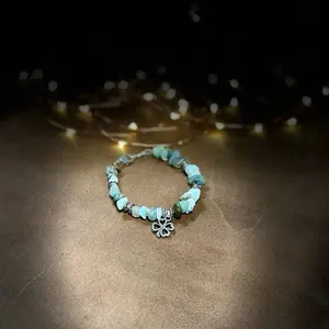 Natural Gemstone Bracelet with Prehnite, India Agate, Green Aventurine, Grey Moonstone and Amazonite