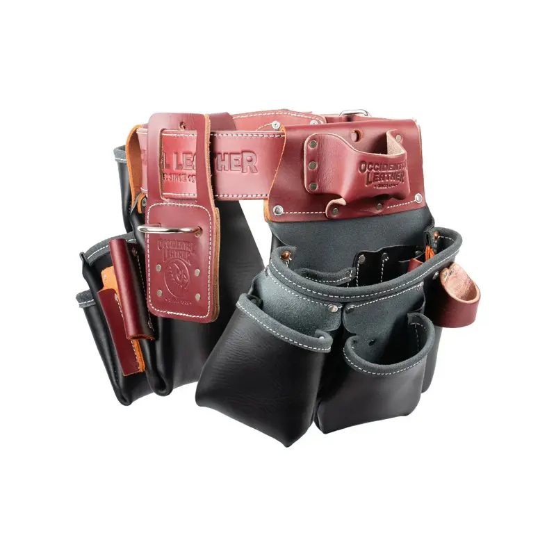 B5080DB side large , Pro Framer Tool Belt Setup with Double Outer Bag - Durable Leather Construction for Enhanced Durability and Versatility
