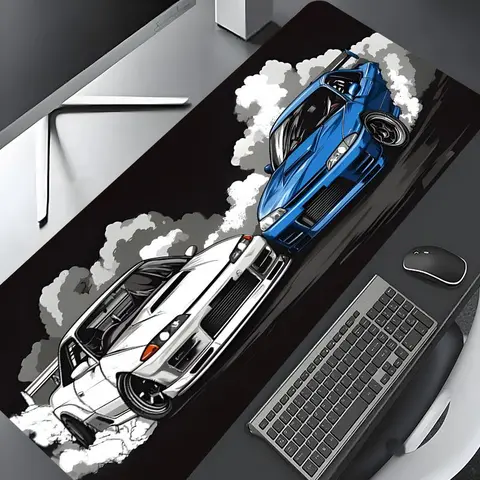 Drifting Racing Cars Pattern Mouse Pad, Rectangle Gaming Mouse Pad, Non-slip Rubberized Rubber Pad, Aesthetic Desktop Decoration Protective Pad for Laptop, Desktop Computer Games, Gaming Mousepad, Mouse Mat, Rectangular Gaming Mousepad