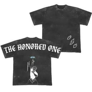 The Honored One Gojo Satoru JJK Jujutsu Kaisen Anime Manga 2 sided Washed T-shirt Menswear 90s Casual men's Top Soft graphic tee fan merch