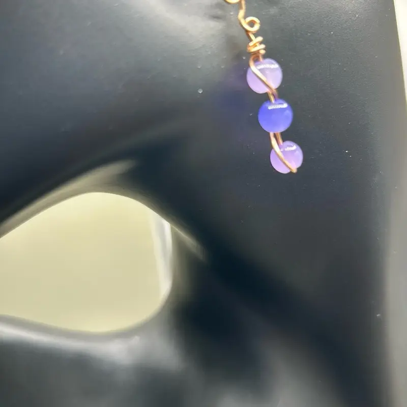 Purple Beaded Earrings for Women, Dainty Handmade Fashion Jewelry for Daily Wear