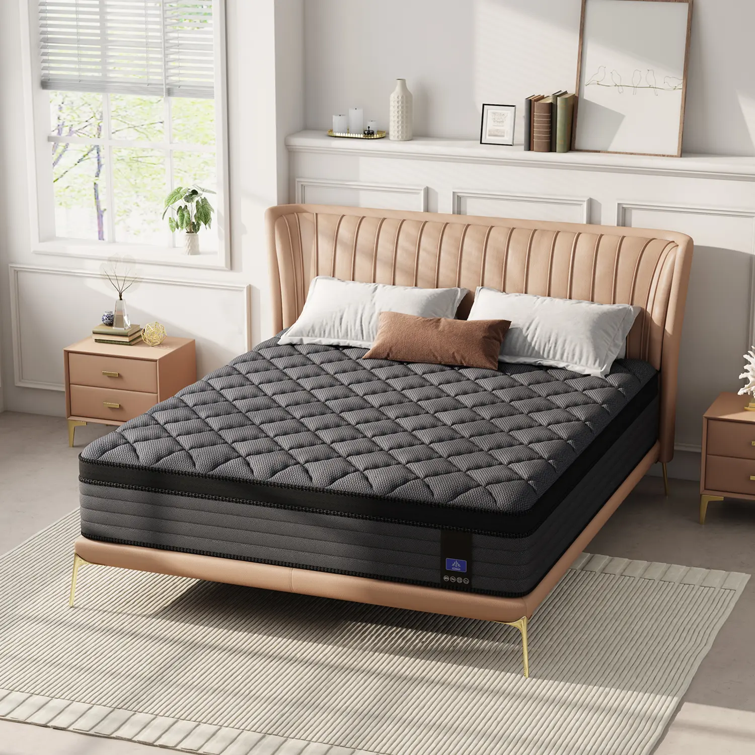 10/12 Inch Twin, Full, Queen, King Boxed Memory Foam Cool Black Mattress Medium Firm Soft & Comfortable sweet night hybrid bed modern Mattress Outdoorfun, Gift for Children and Parents Halloween Christmas