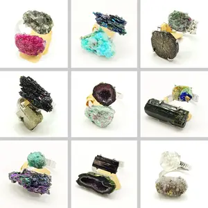 [No.137-145 Tray # 6 ]Unique Handmade Natural Crystal Ring For Christmas Gift