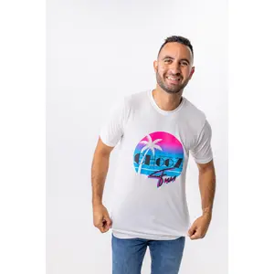 Palm Party Crop Tee – Say YES Loud in Neon