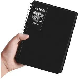 5" x 7" Premium Black Paper Mixed Media Sketchbook, Spiral Bound Art Journal Sketchbook, 70 Sheets 110 GSM Acid-Free Drawing Black Paper for Adults Beginners Artists.Black