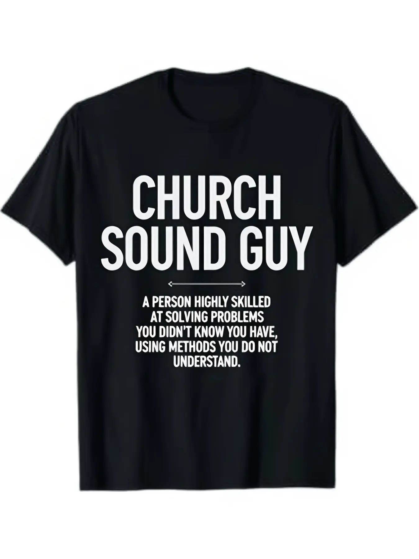 Unisex Sound Engineer T-Shirt with Humorous Quote, Vintage Graphic Long Sleeve Polyester Knit Top for Audio Techs and Musicians, Tshirt, Menswear, Round Neck, Fabric, Stretch, Regular Fit, Funny, Slight Stretch, Machine Wash