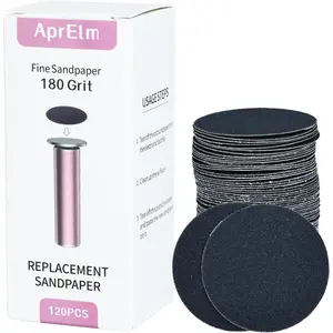 120pcs Replaceable Sandpaper for Electric Foot Callus Remover Coarse/Medium/Fine Electric Foot File Replacement Pads (Fine 180 Grit)