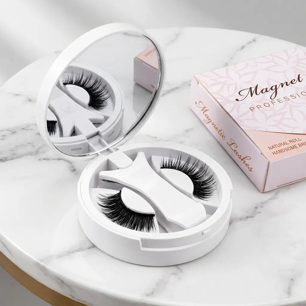 3D False Eyelashes, Fluffy Volume Fake Lashes,Fake Eyelashes,Soft Magnetic Eyelashes All-in-One Kit with Applicator, Reusable Magnetic Lashes without Eyeliner, Glue-free False Lashes, Waterproof, Lightweight, Suit for Natural Makeup