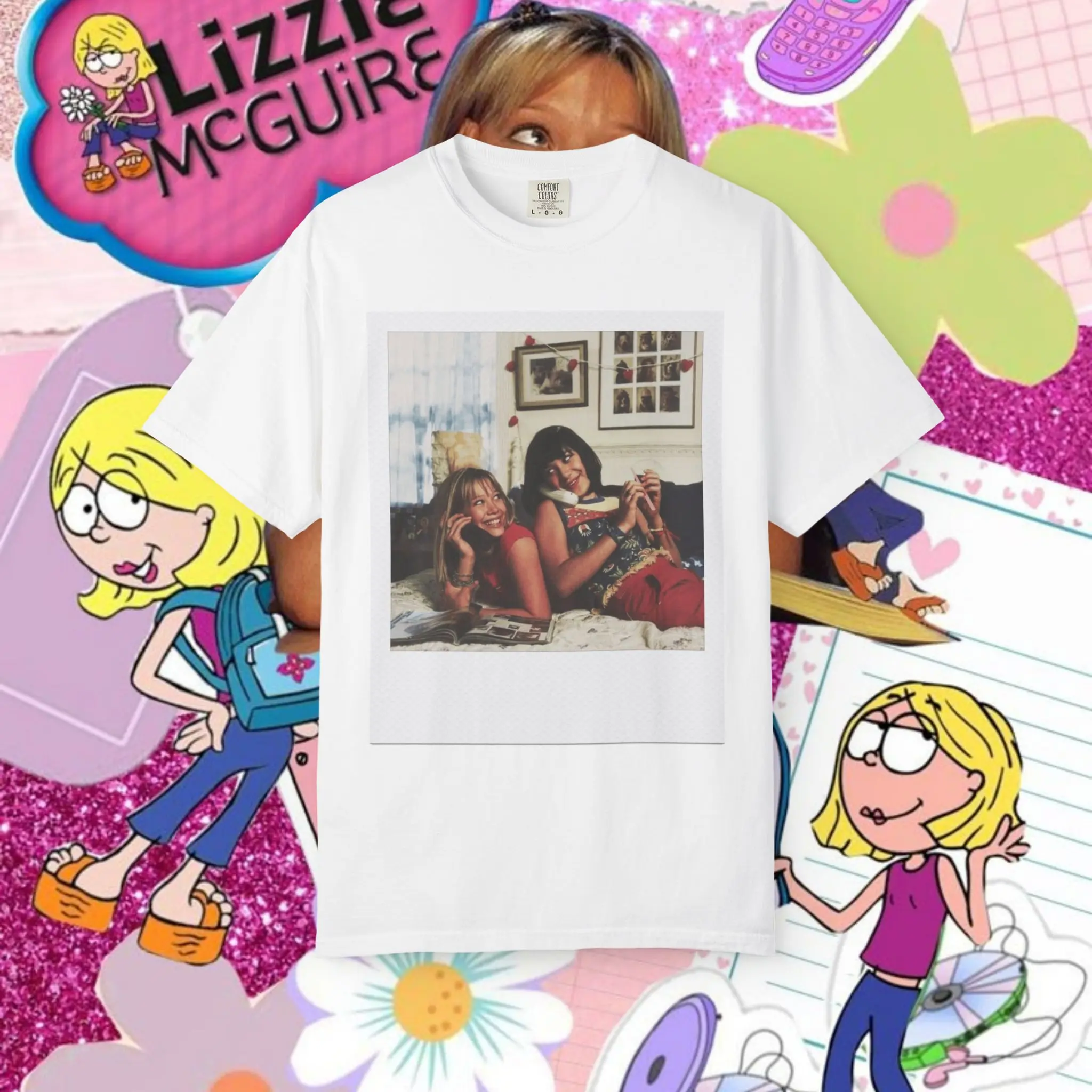 Lizzie McGuire Vintage Polaroid Photo T-Shirt | Hilary Duff Fan | BFF Shirt | Y2K Shirt