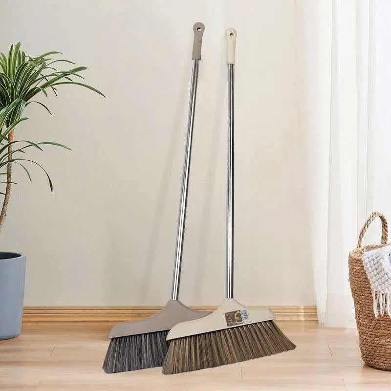 Household Long Handle Sweeping Broom Wear Resistant Soft Brush Head Easy Clean For Wood Tile Floors Indoor Daily Use