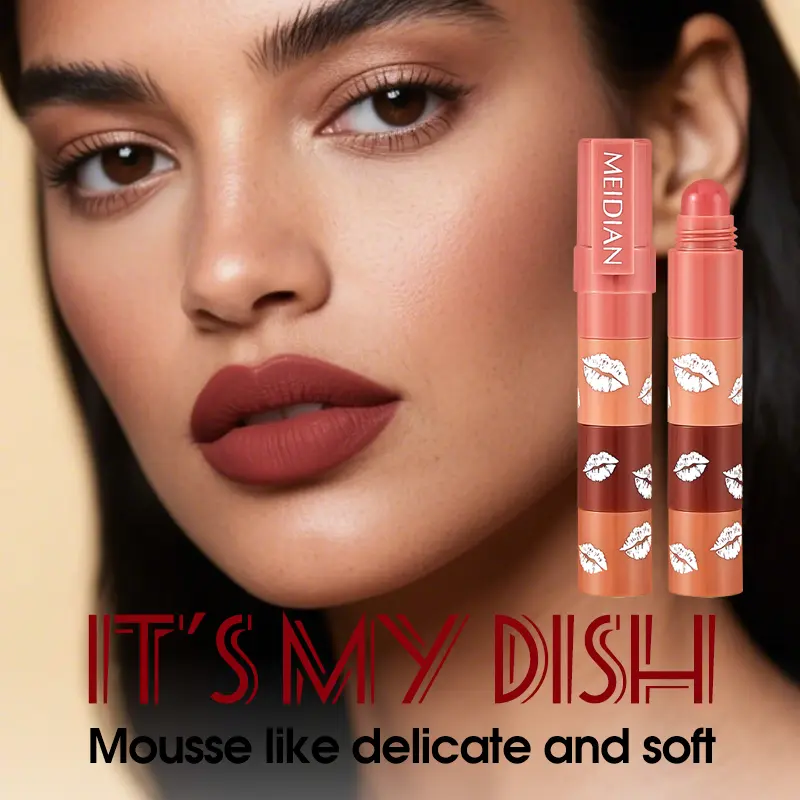 4-in-1 Matte Lipstick Velvet Lip Stick Set 4 Colors in 1 Lipstick set 4 colors in 1 Velvet Lip liner Pen Kit Waterproof Long Lasting Lip Crayon lipstick