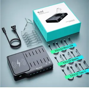 Wireless Charging Station for Multiple Devices with Wireless Charging Pad,60W Phone and Watch Charging Station