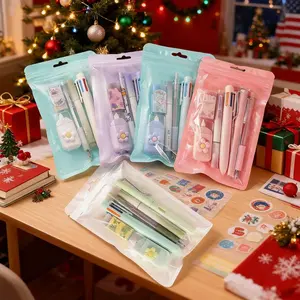 This 6-piece Cute stationery set, including gel pens, erasers, six-color ballpoint pens, is the office and study supplies. It is suitable as a gift for Valentine's Day, Mother's Day, birthdays and other festivals