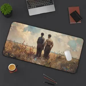 Rainbow Desk Mat - Pride Month LGBTQ+ Celebration, Artistic Couple Design, Inclusive Artwork for Home Office, Gaming Setup