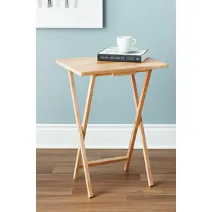 Foldable TV Snack Table – Single Wooden Tray for Home Use, Natural Look