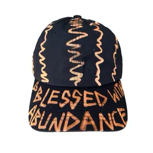 Blessed With Abundance Acid Wash Bleach Dye Baseball Cap Hand Painted One Of A Kind 100% Cotton Buckle Closure