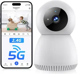Indoor Security Camera 5G& 2.4Ghz Wifi, Pan/Tilt Baby Camera for Home Security, 1080P Pet Camera with Phone App Motion Detection, 2-Way Talk, Night Vision, Siren Alarm, Compatible with Alexa GBIUT