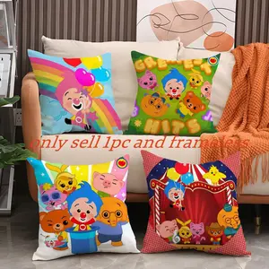 Cute P-Plim P-Plim Pillow Case Short plush cushion cover featuring a smooth touch reversible design and hidden zipper perfect for warm winter vibes relaxing home moments and daily décor Home Textile