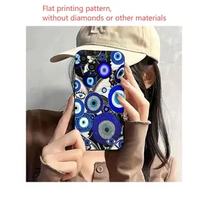 Evil Eye Charm Necklace Element-Design Phone Case, Suitable For IPhone17/IPhone17 Air/IPhone17 Pro/IPhone17 Pro Max/16 Pro Max/15 Pro Max/14 Pro Max/13 Pro Max/12 Pro Max, Made Of TPU Silicone Material, Providing Shock And Drop Protection