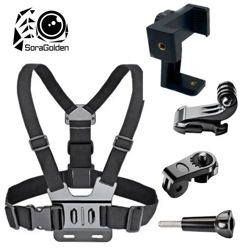 Multi-Functional Adjustable Five-In-One Chest Strap, Versatile Use, Universal Sports Action Camera Phone Clip, Outdoor Cycling Fishing Vlog Mount, Sport Photography Accessory