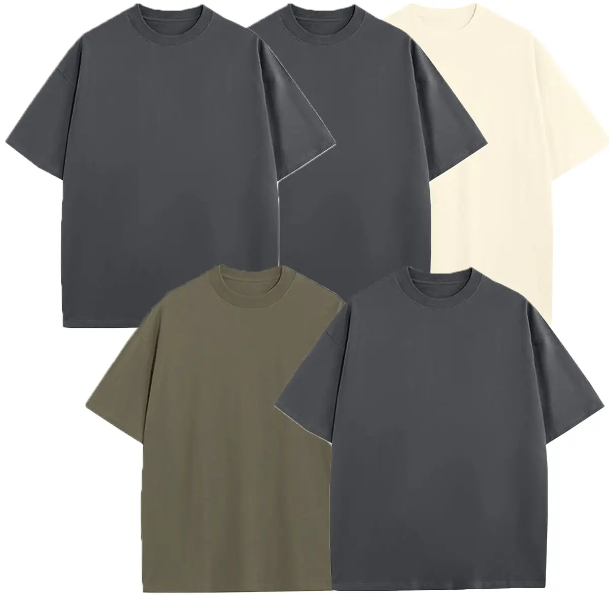(5 Pack) D.Grey-D.Grey-Ivory-Light Brown-D.Grey
