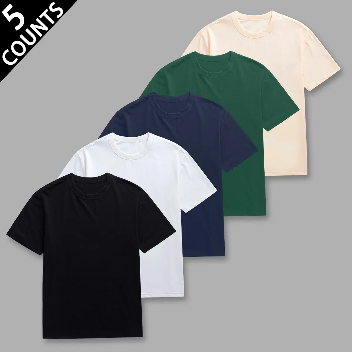 Men's Chic Plain Minimalist Casual Tee Shirt - Polyester Blend Breathable Round Neck Short-Sleeve T-Shirt, Size S, T Shirts