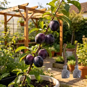 （LZ#FF）Plum Tree Plant – Prune Plum Fruit Tree Seedling for Outdoor Garden, Backyard & Patio, Easy Care Home Gardening Plant, Potted or In-Ground Growing